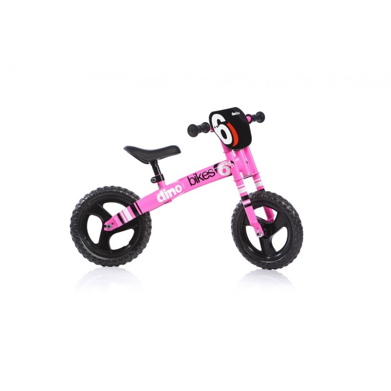 Bicicleta fara pedale Balance bike Runner Roz neon Dino Bikes cu roti de 12”( fara cutia originala)