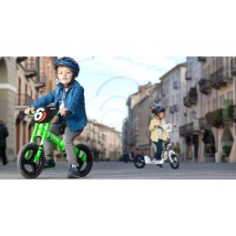 Bicicleta fara pedale Balance bike Runner Roz neon Dino Bikes cu roti de 12”( fara cutia originala)