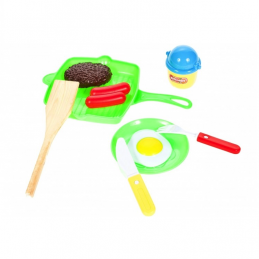 Set de gatit MalPlay cu ustensile si alimente 19 piese