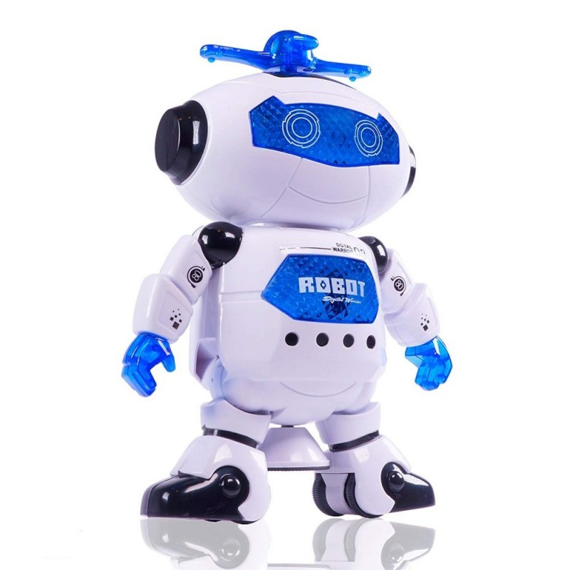 Jucarie interactiva Malplay Robot care danseaza cu muzica si lumini 21 cm